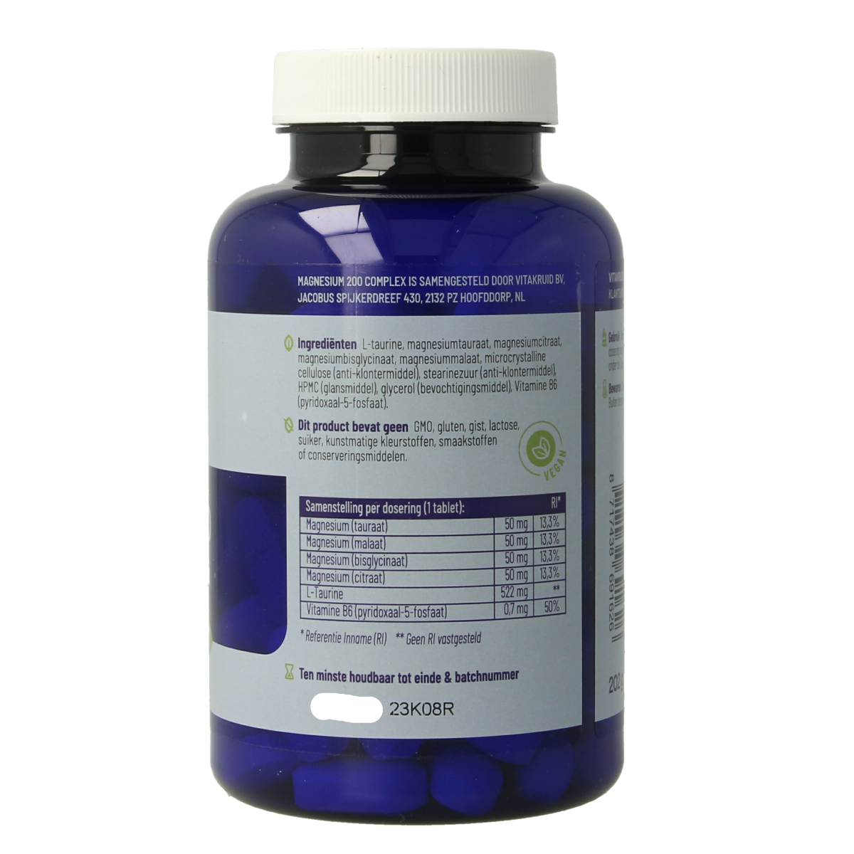 Vitakruid Magnesium 200 Complex Tauraat Malaat Bisglycinaat 90.00 Tabletten