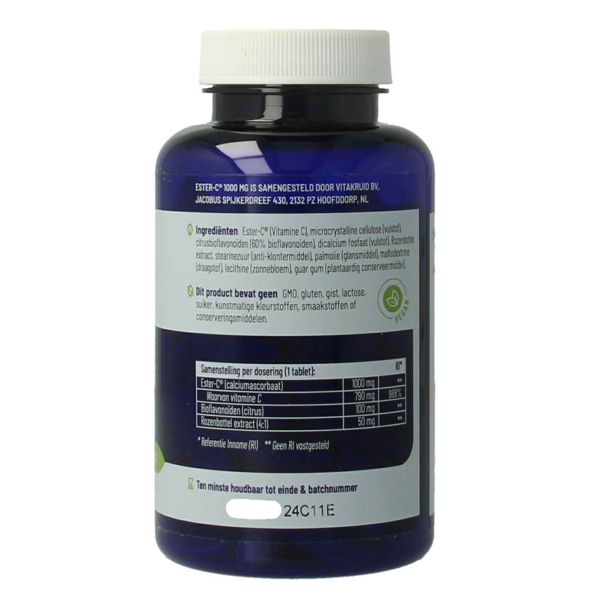 Vitakruid Ester-C Vitamine C 1000 Flavonoiden Rozenbottel 90.00 Tabletten