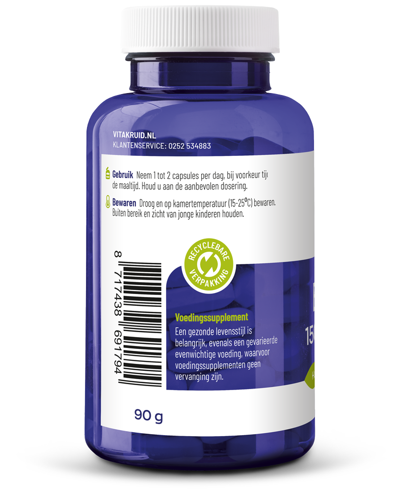 Vitakruid Borage Olie 1500mg GLA 300mg uit plantaardige bron 60.00 Softgels