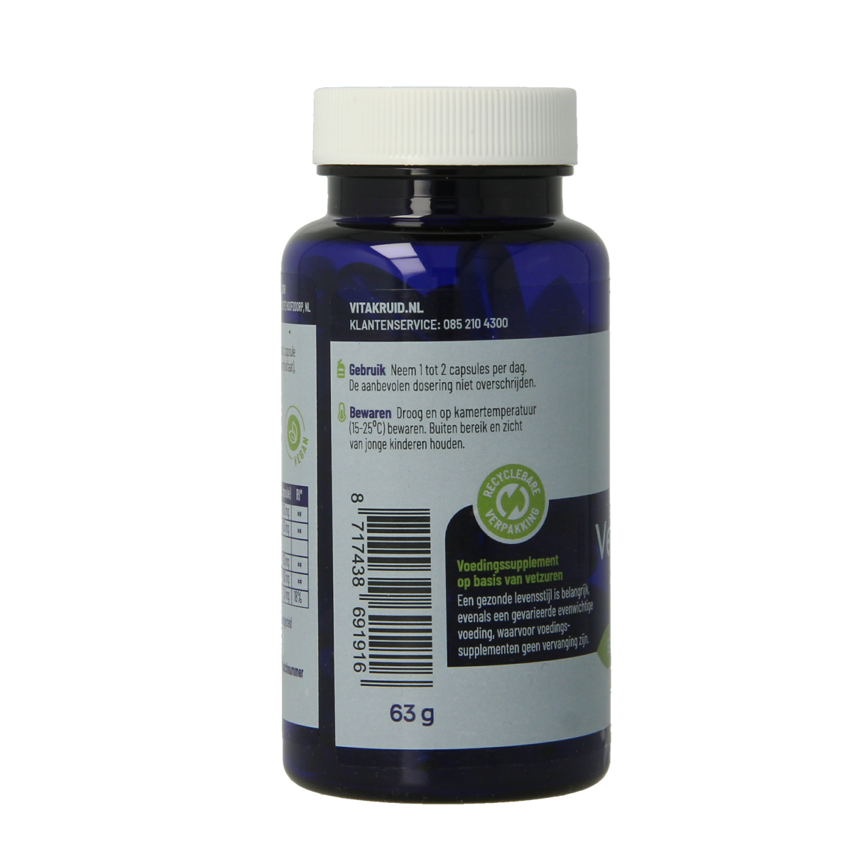 Vitakruid Vegan omega 3 1000 triglyceriden 300 DHA 100 EPA 60.00 Softgels