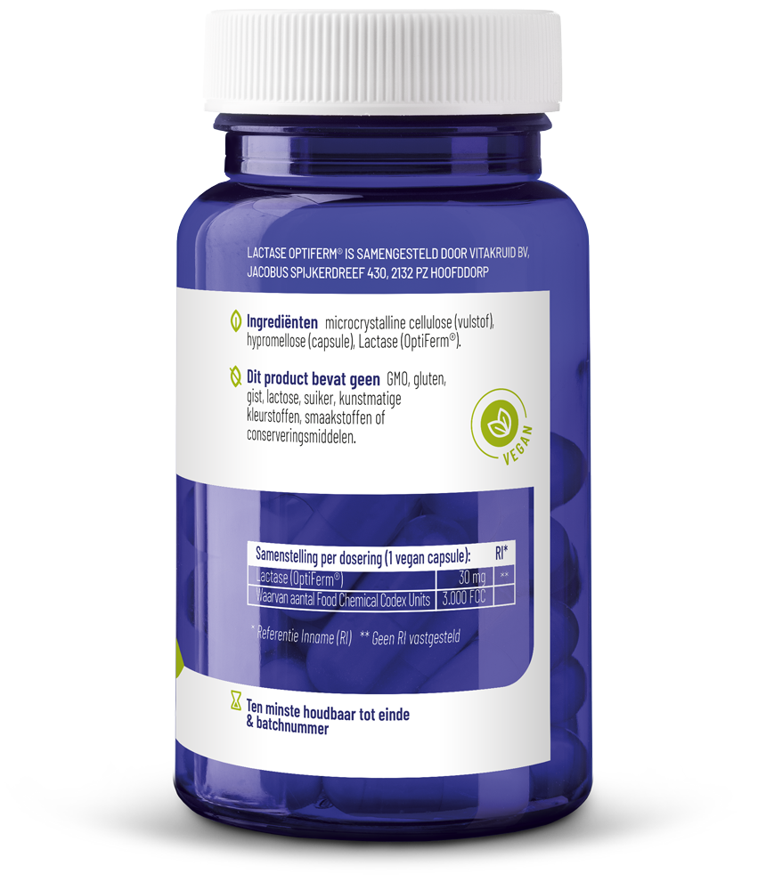 Vitakruid Lactase enzym OptiFerm 3.000 FCC 90.00 Vegetarische capsules