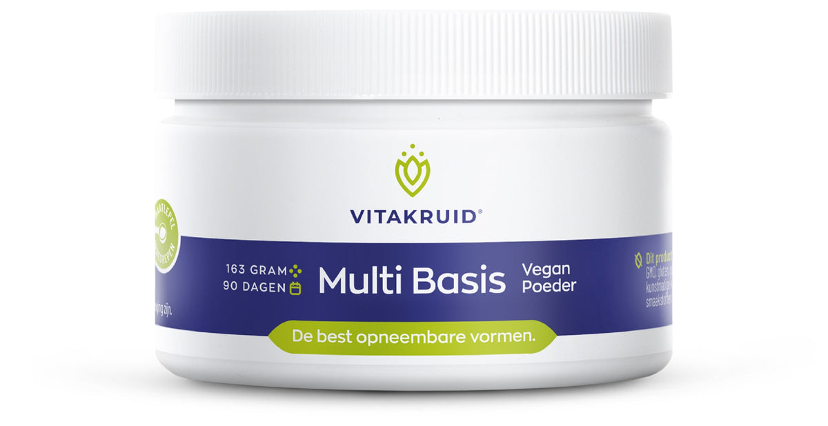 Vitakruid Multi Basis Vegan poeder met natuurlijke vormen 163.00 Gram