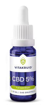Vitakruid CBD Olie 5% full spectrum met MCT als drager 10.00 Milliliter