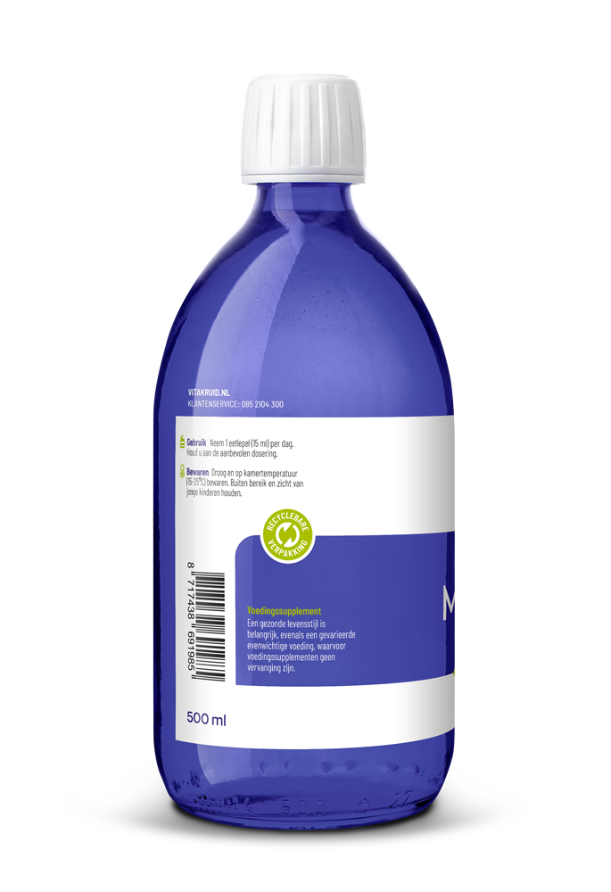 Vitakruid MCT Olie C8 100% zuivere & duurzame kokosolie 500.00 Milliliter