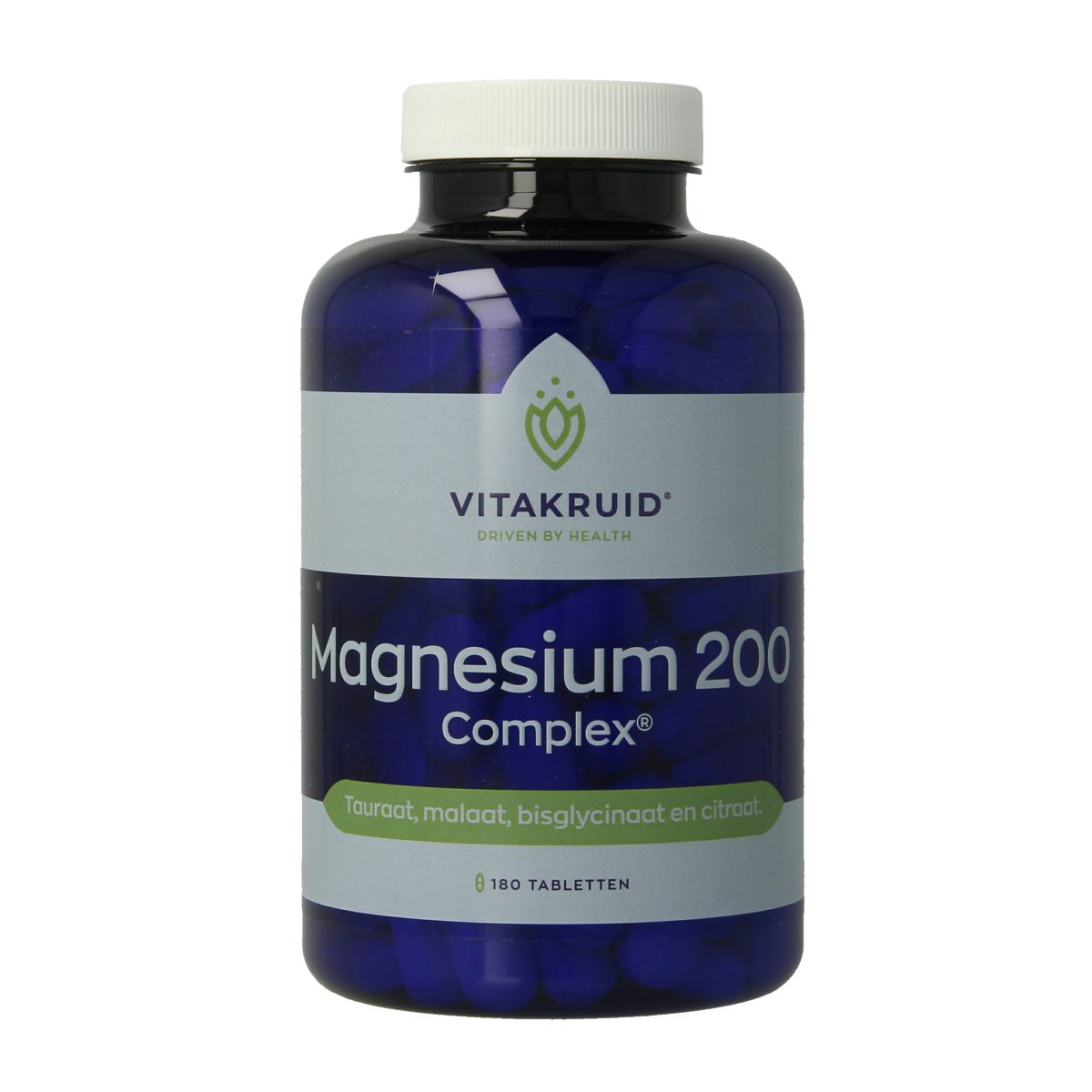 Vitakruid Magnesium 200 Complex Tauraat Malaat Bisglycinaat 180.00 Tabletten