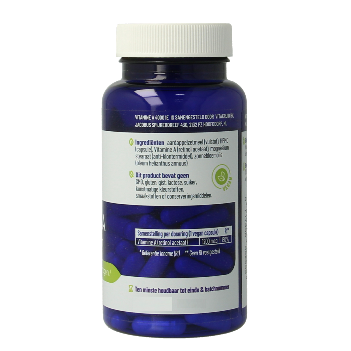 Vitakruid Vitamine A Retinol Acetaat 4000 IE Vegan 90.00 Vegetarische capsules