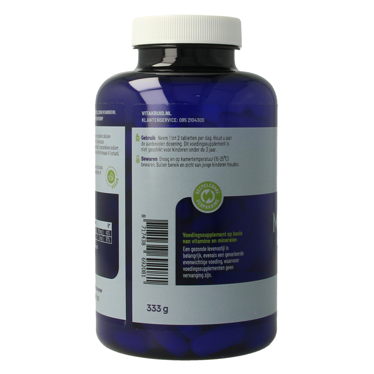 Vitakruid Magnesium 150 Malaat met Vitamine B6 (P-5-P) 180.00 Tabletten