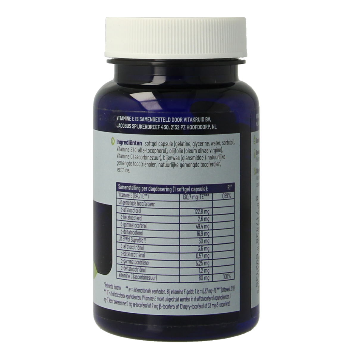 Vitakruid Vitamine E Complex 8 tocoferolen en -trienolen 60.00 Softgels