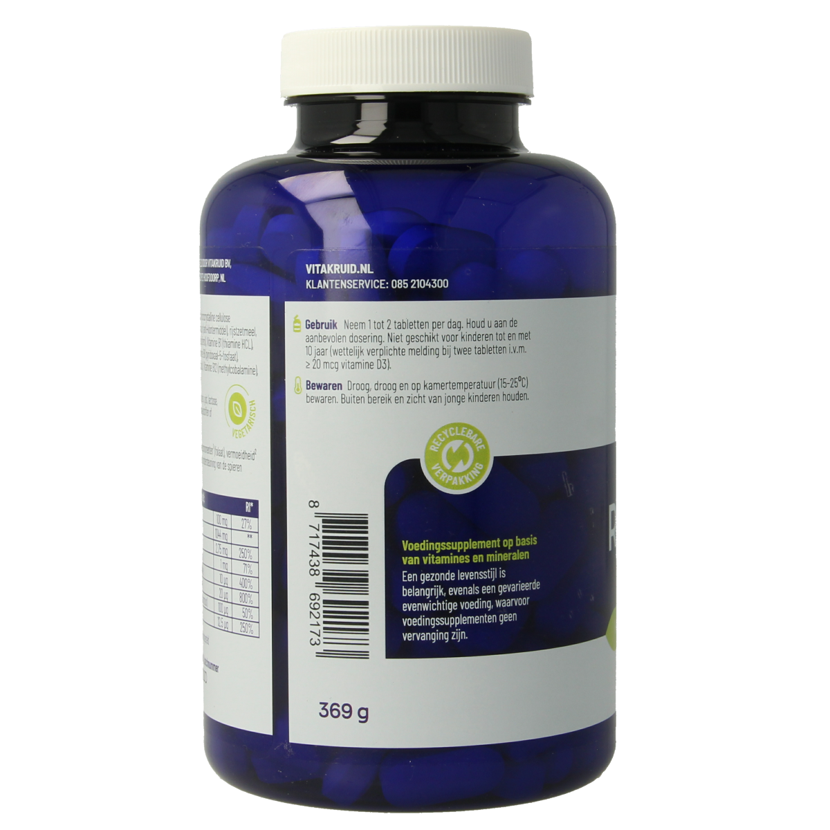Vitakruid RelaxComplex oa Magnesium Tauraat & Vitamine D3 180.00 Tabletten