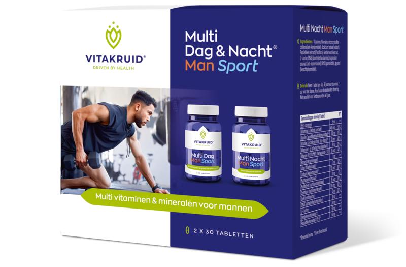 Vitakruid Multi Dag & Nacht Man Sport 100% Vegan 2 x 30 60.00 Tabletten