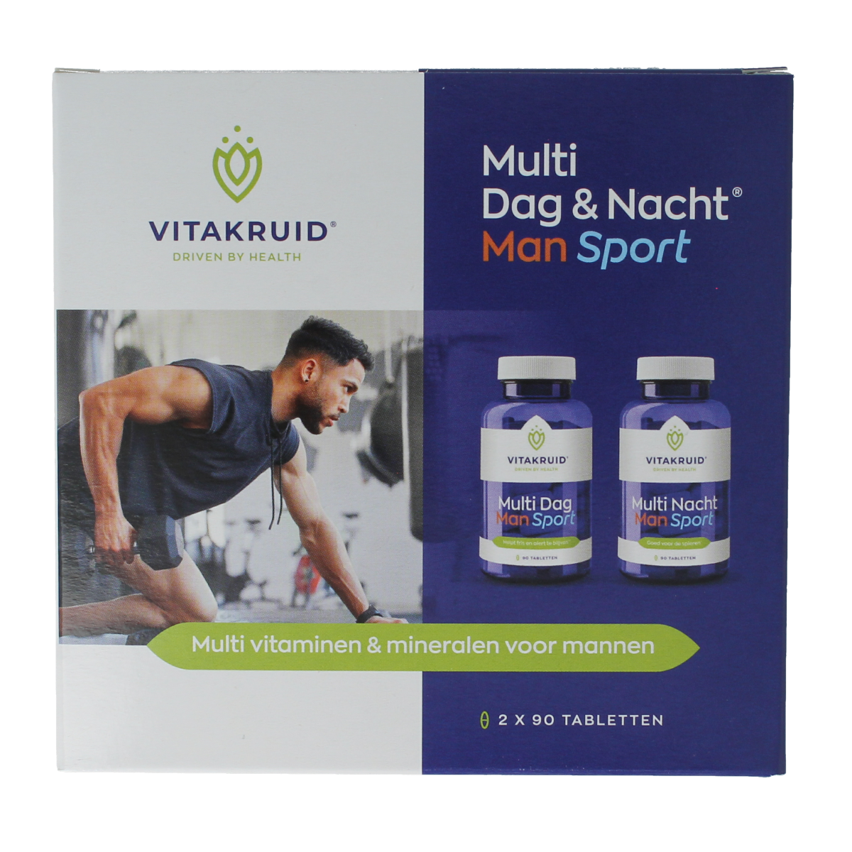 Vitakruid Multi Dag & Nacht Man Sport 100% Vegan 2 x 90 180.00 Tabletten