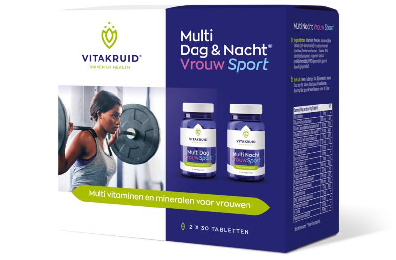 Vitakruid Multi Dag & Nacht Vrouw Sport 100% Vegan 2 x 30 60.00 Tabletten