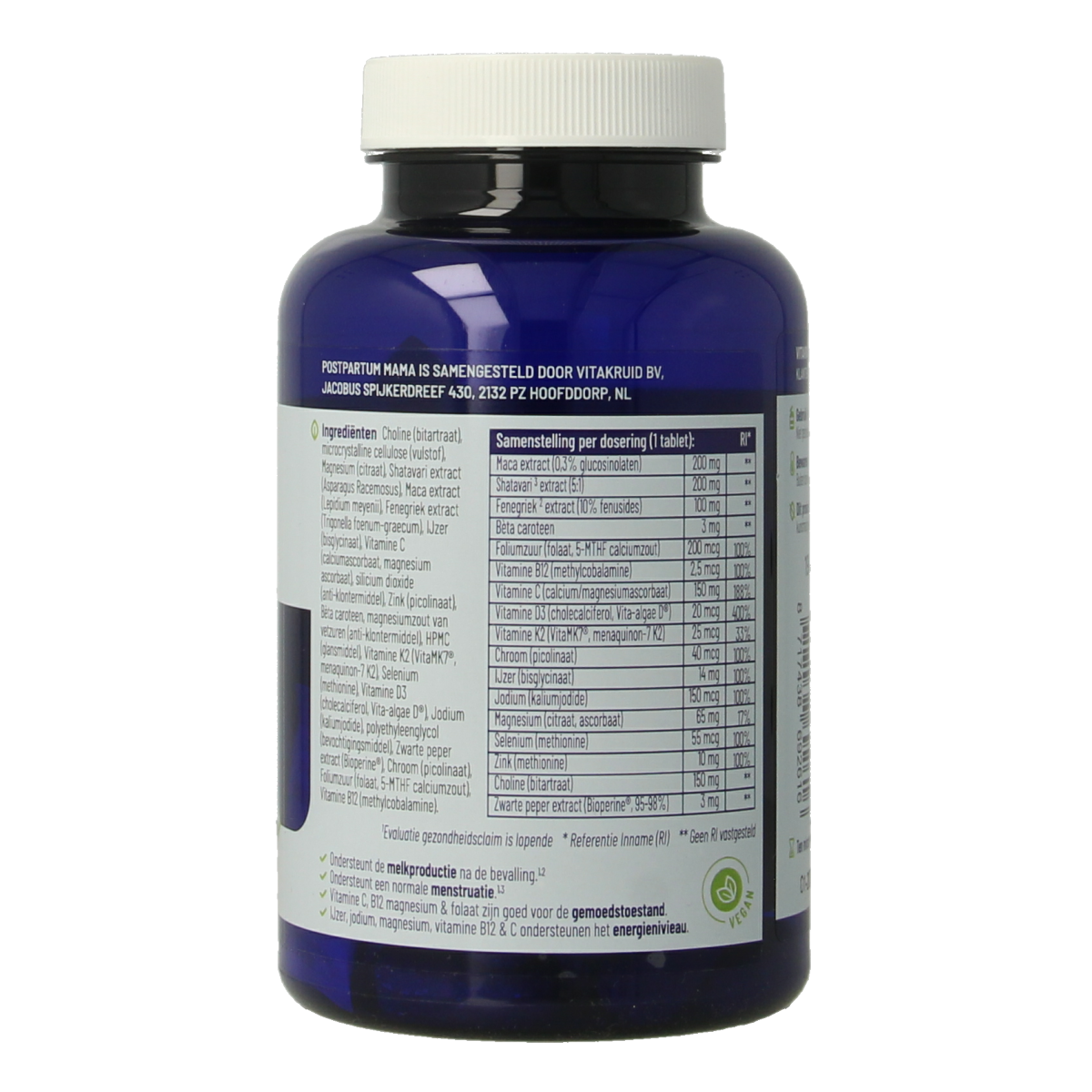 Vitakruid Postpartum Mama oa Fenegriek, Shatavari & Choline 90.00 Tabletten