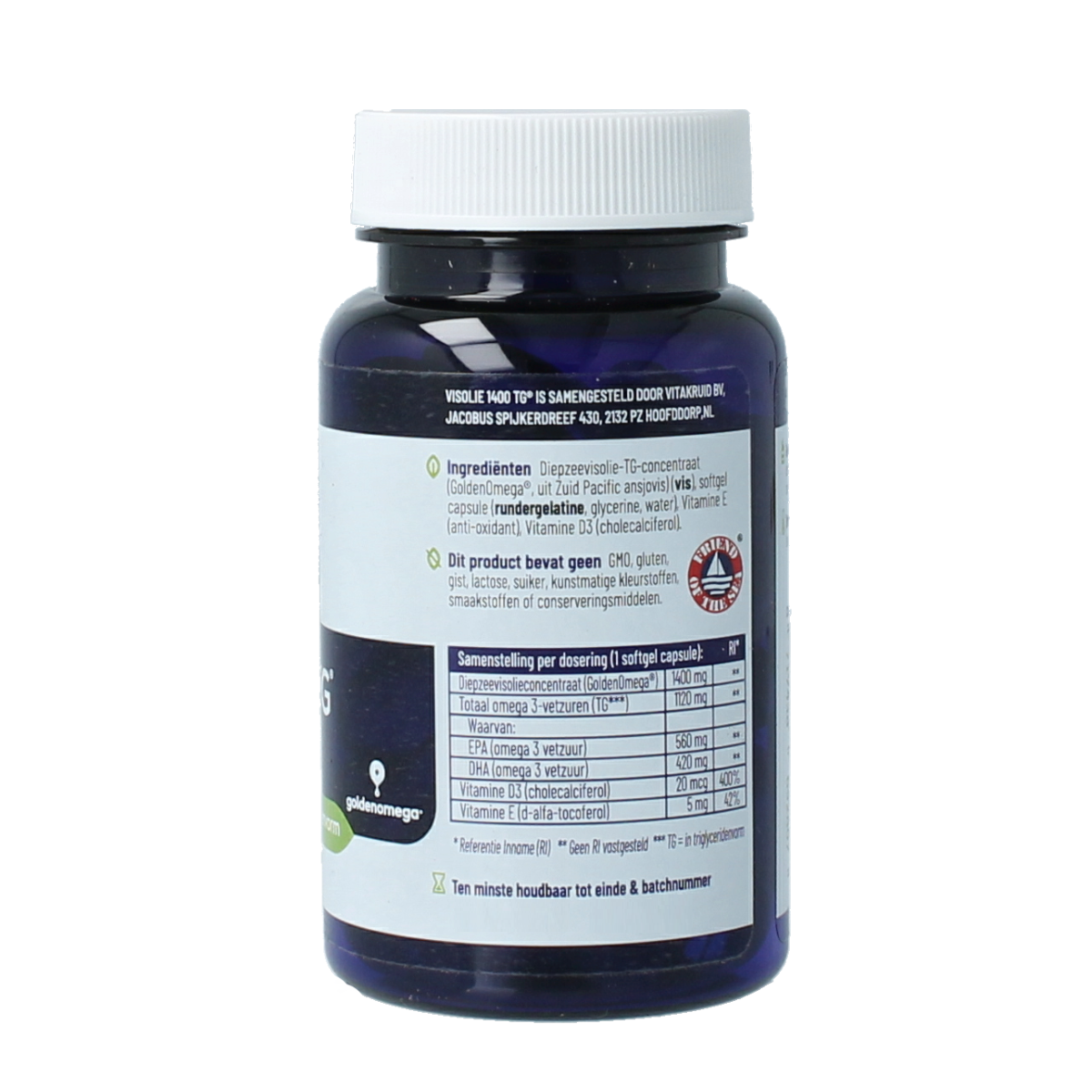 Vitakruid Visolie 1400 TG Triglyceriden met D3 30.00 Softgels