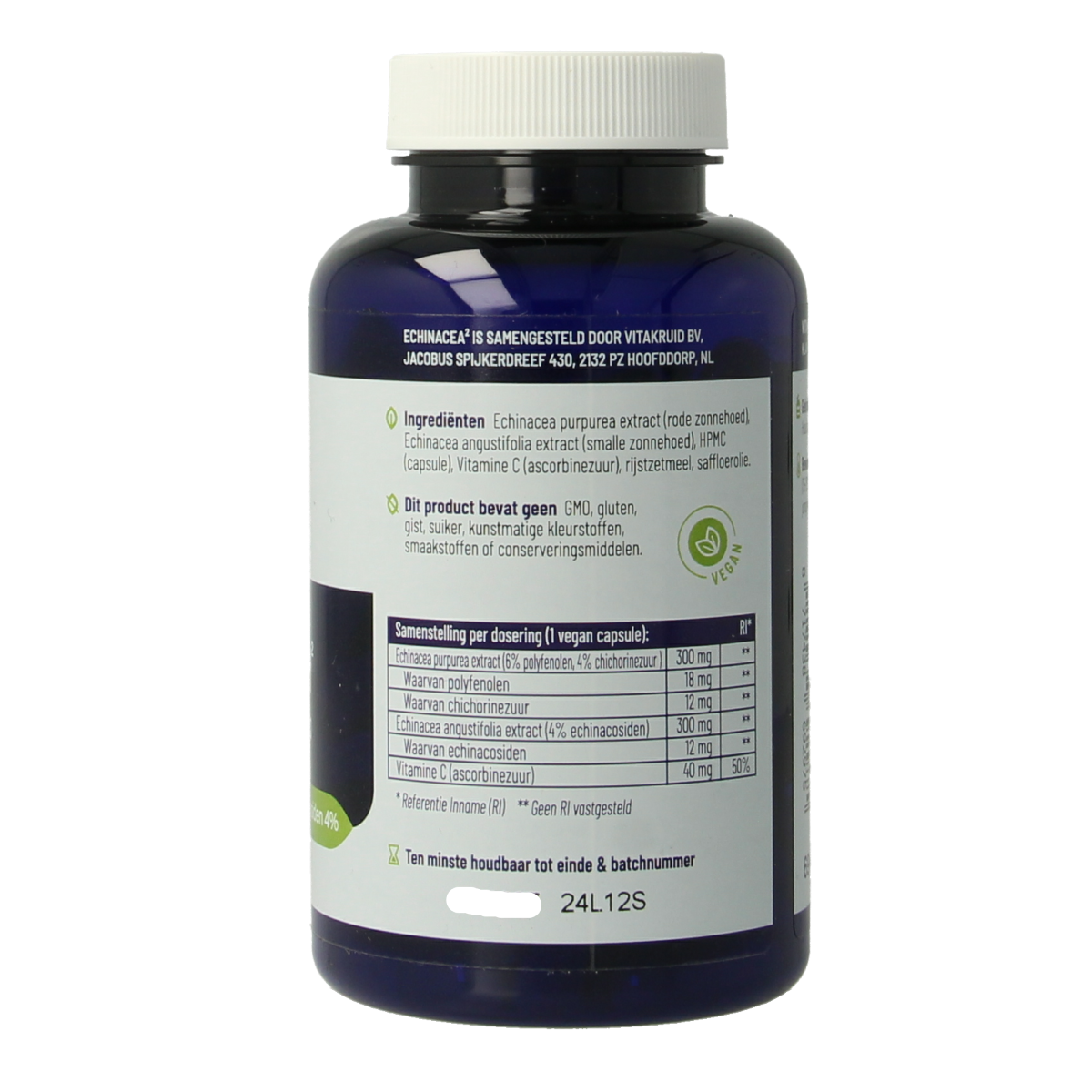 Vitakruid Echinacea  purpurea (4%) angustifolia (6%, 4%) 90.00 Vegetarische capsules