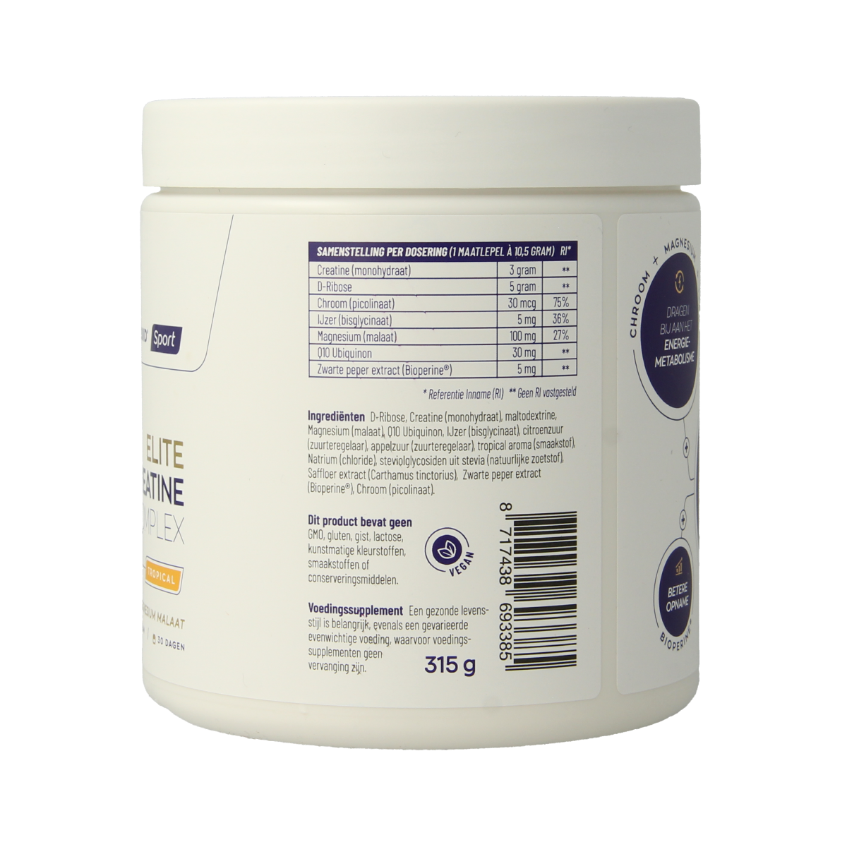 Vitakruid Elite Creatine Complex D-Ribose, Q10 & Magn Tropic 315.00 Gram