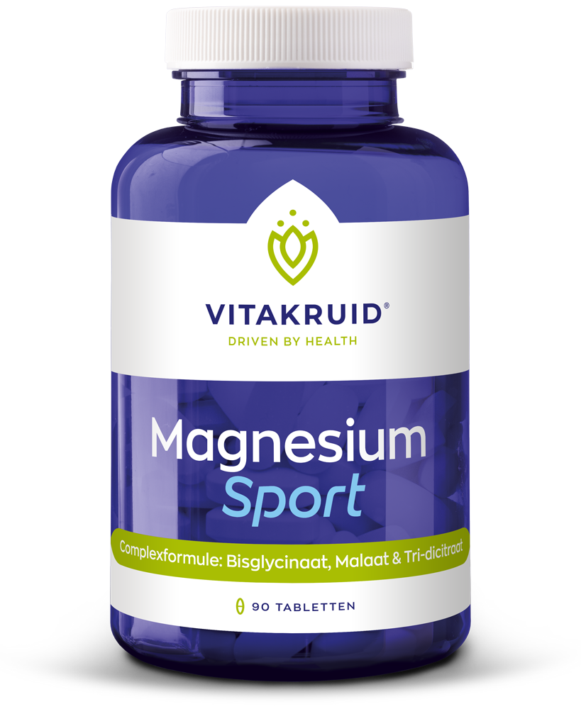 Vitakruid Magnesium sport bisglycinaat malaat tri-dicitraat 90.00 Tabletten