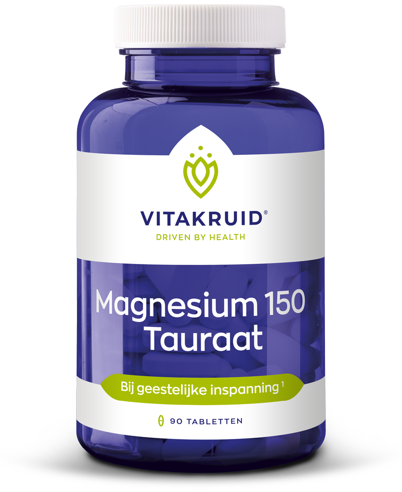 Vitakruid Magnesium 150 Tauraat met vitamine B6 (P-5-P) 90.00 Tabletten