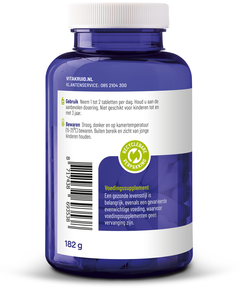 Vitakruid Magnesium 150 Tauraat met vitamine B6 (P-5-P) 90.00 Tabletten