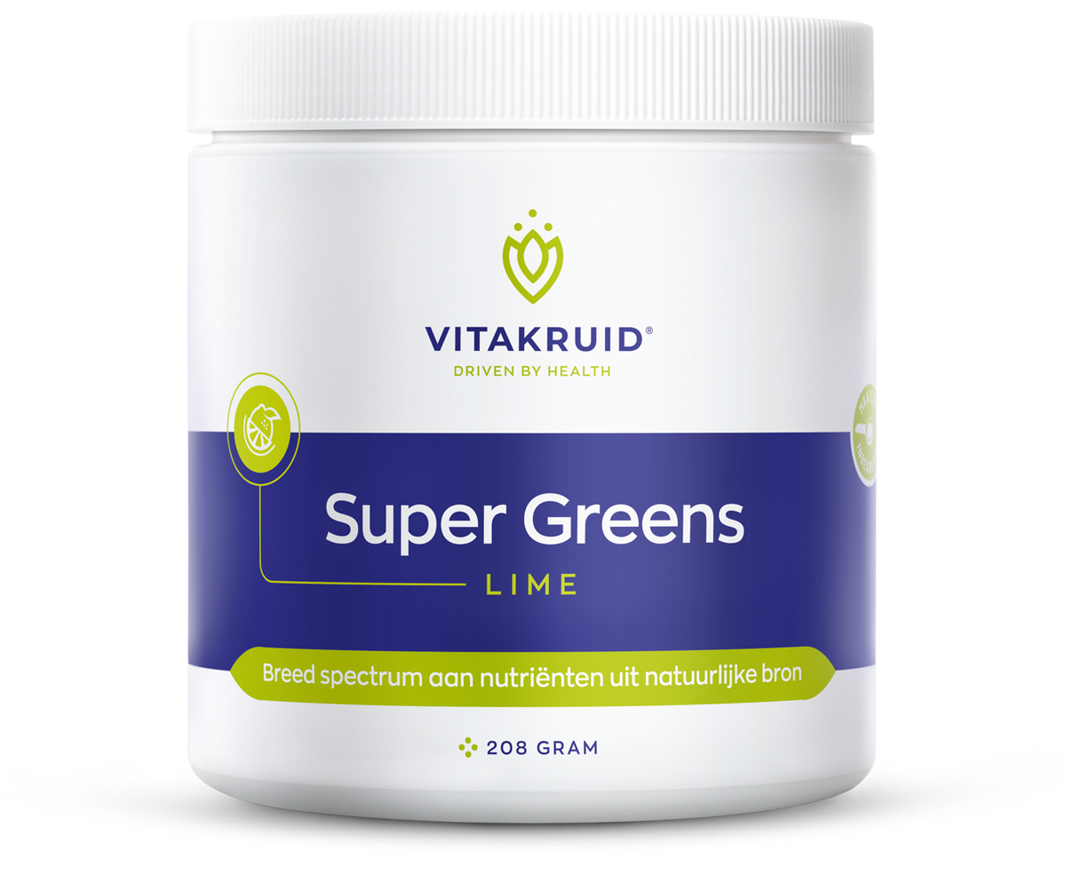 Vitakruid Super greens lime oa probiotica en enzymen 208.00 Gram