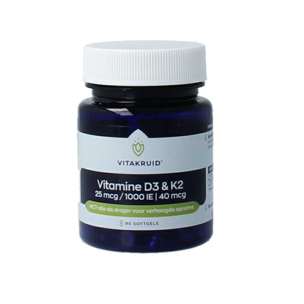 Vitakruid Vitamine D3 & K2 in MCT-olie voor verhoogde opname 90.00 Softgels