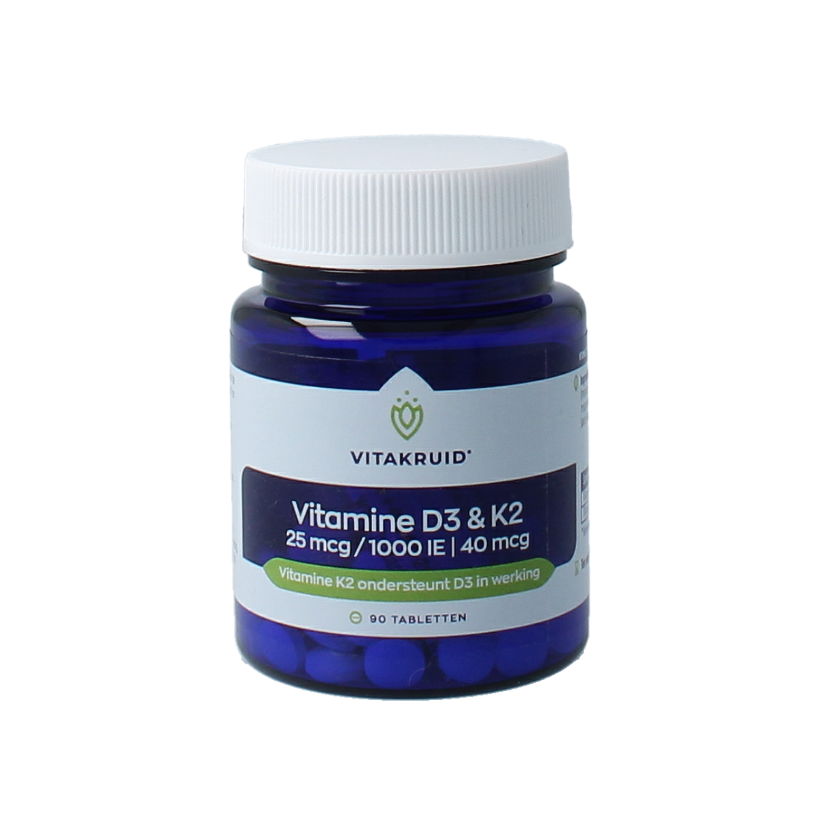 Vitakruid Vitamine D3 25mcg & K2 40mcg (menaq7) 90.00 Tabletten