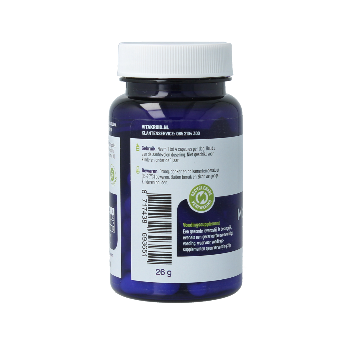 Vitakruid Magnesium Tauraat met vitamine B6 (P-5-P) 30.00 Vegetarische capsules