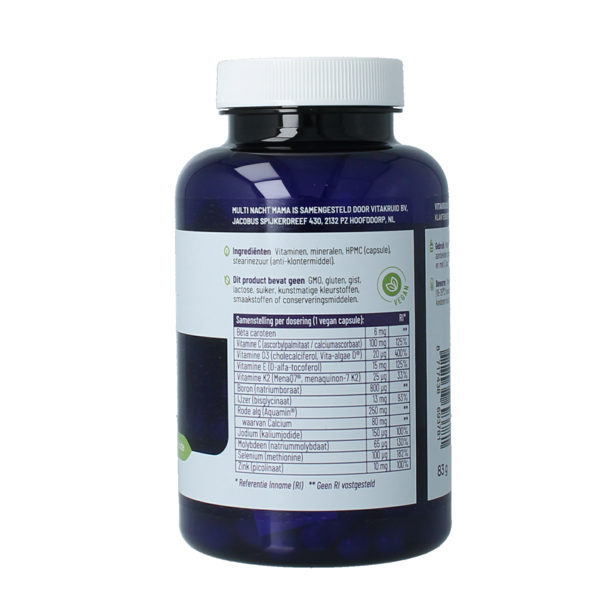 Vitakruid Multi nacht mama vegan 90.00 Vegetarische capsules