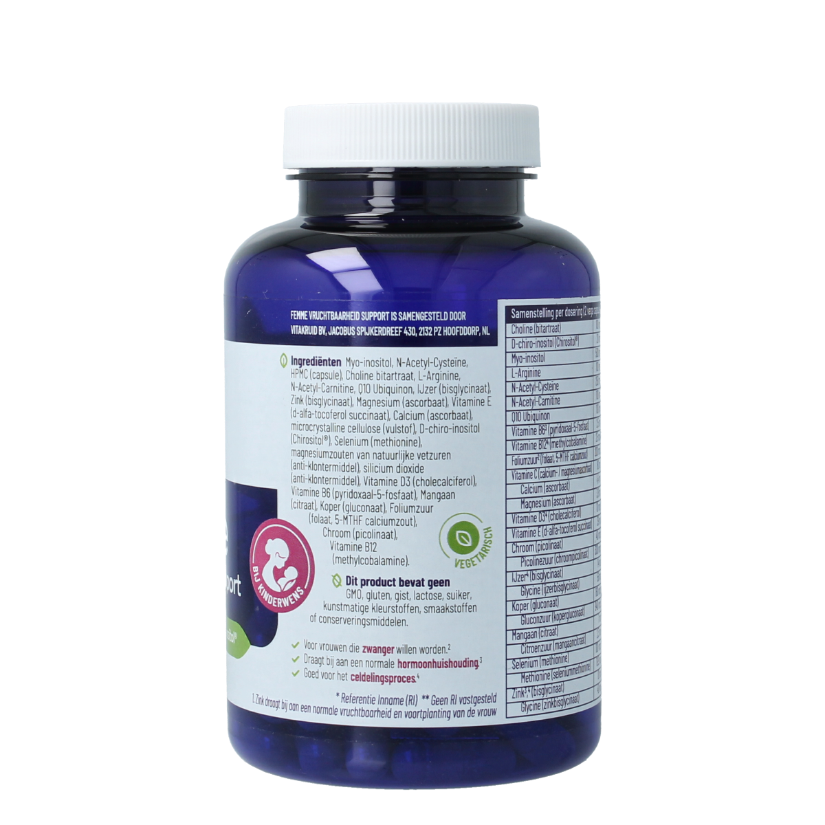Vitakruid Femme vruchtbaarheid support 120.00 Vegetarische capsules
