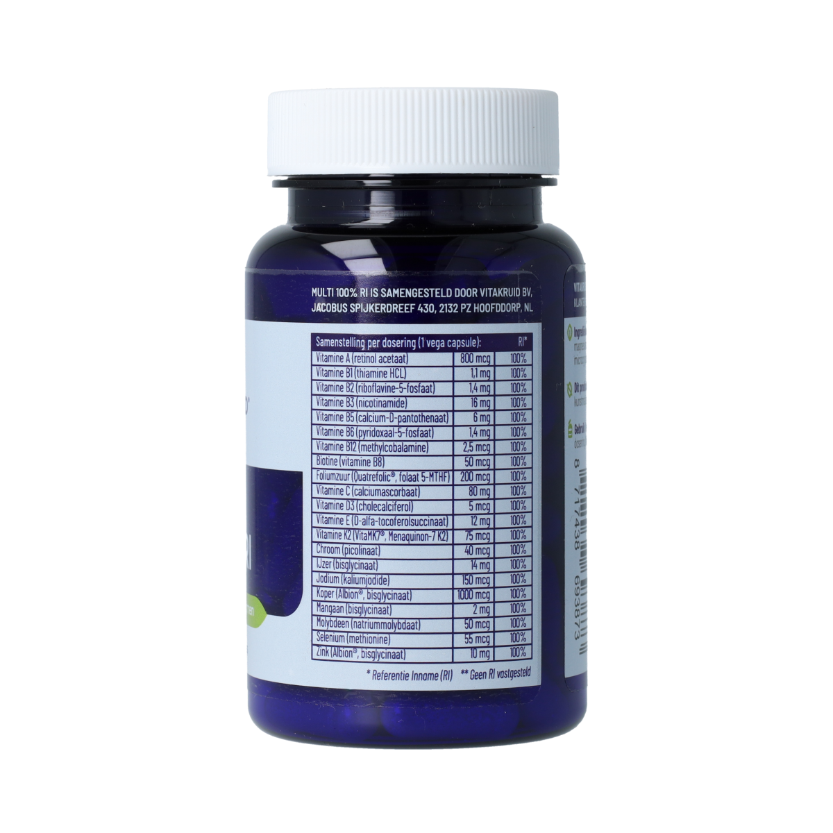 Vitakruid Multi 100% RI met goed opneembare vormen 90.00 Vegetarische capsules