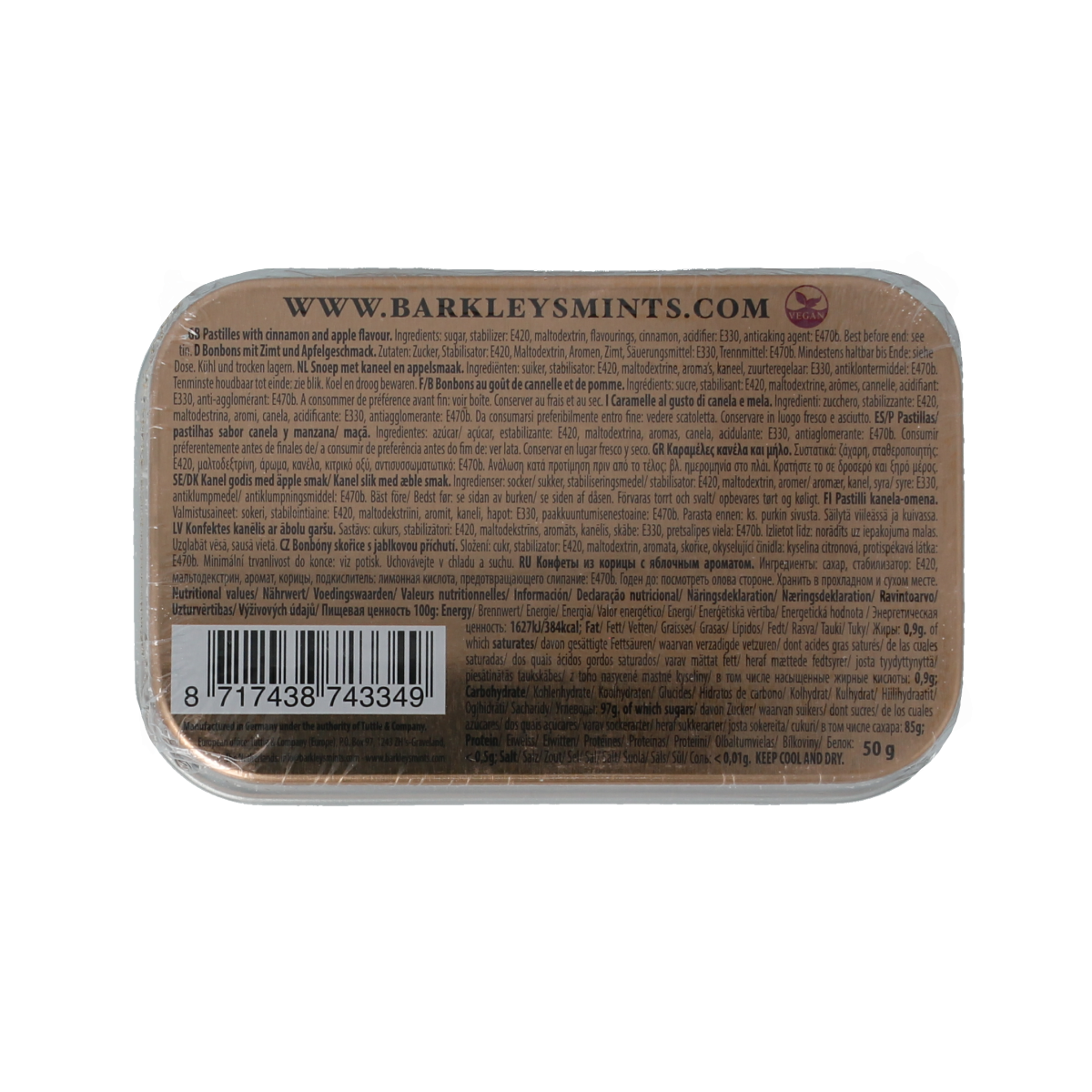Barkleys Mints cinnamon & apple 50.00 Gram