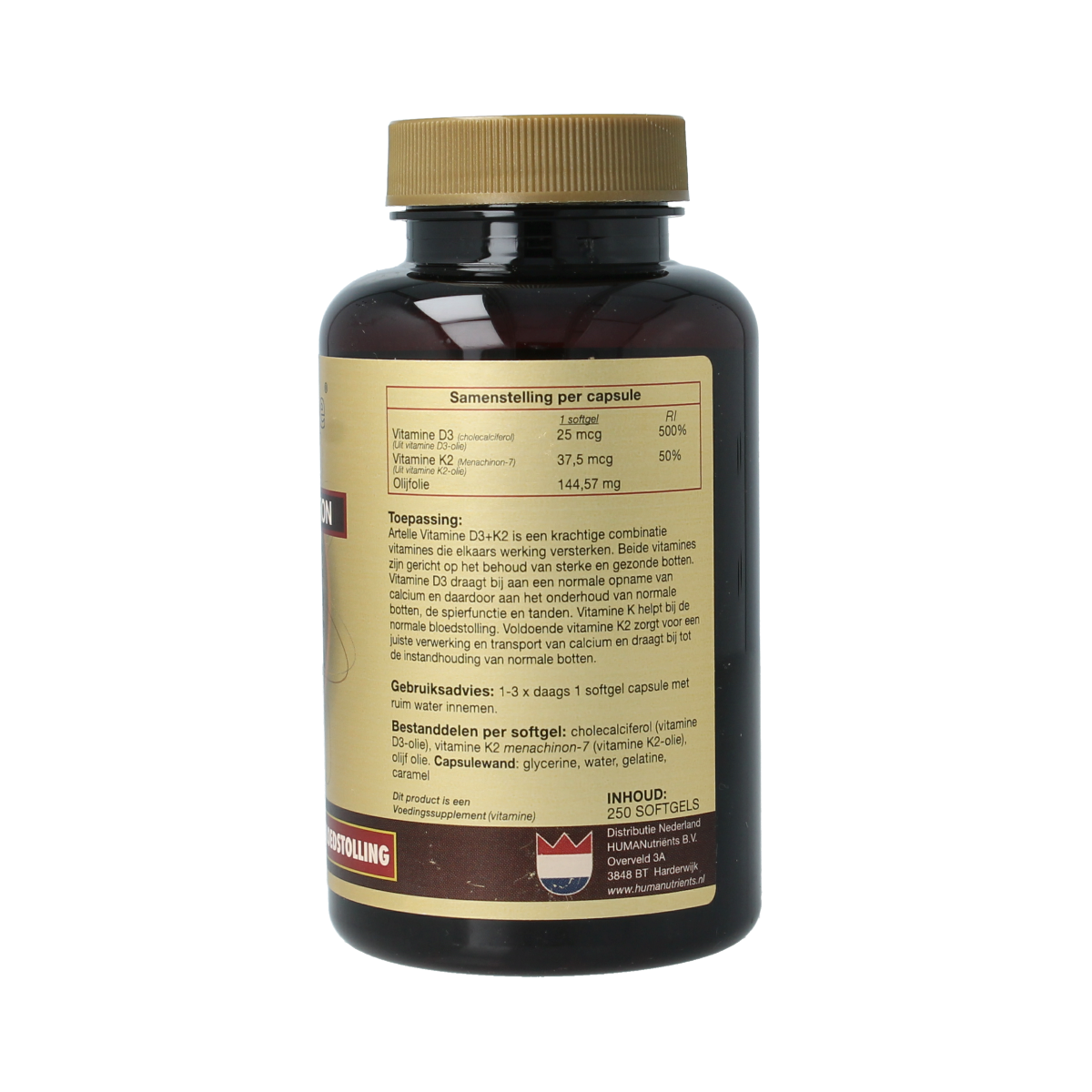 Artelle Vitamine D3 25mcg + K2 37,5 mcg MK-7 250.00 Softgels