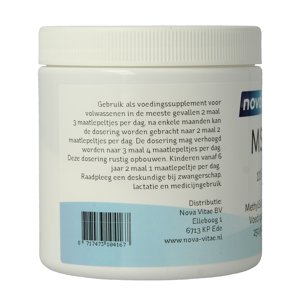 Nova Vitae MSM poeder 250.00 Gram