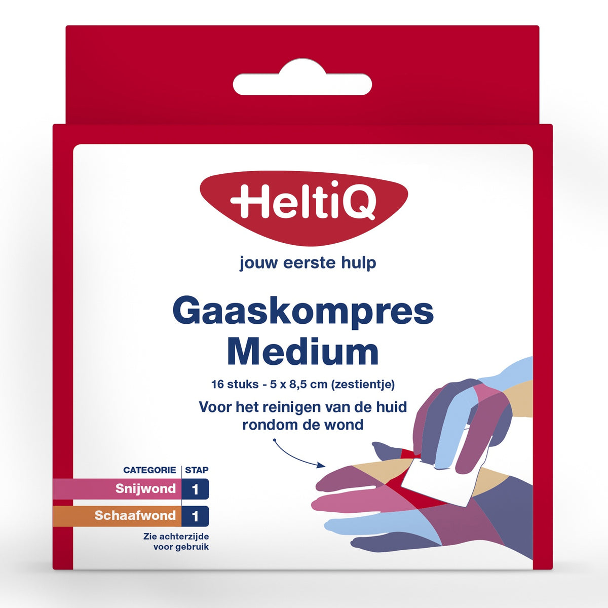 Heltiq Gaaskompres 8.5 x 5cm zestientje 16.00 Stuks
