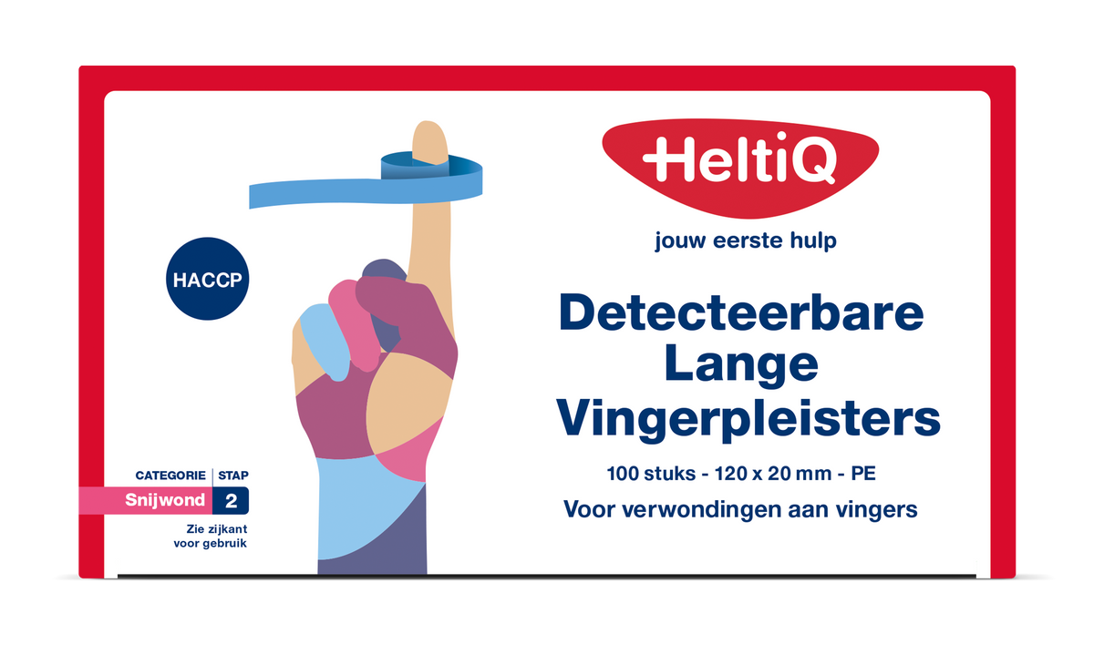 Heltiq Detect vingerpleister lang PE 120 x 20mm 100.00 Stuks