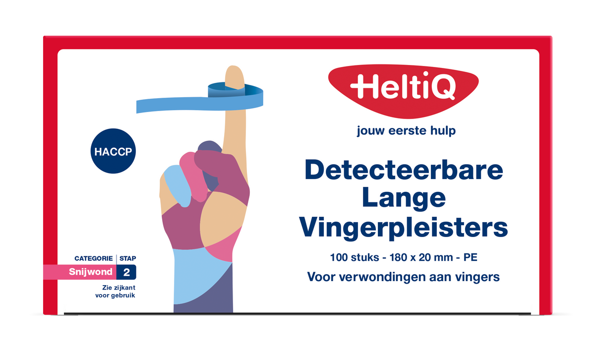 Heltiq Detect vingerpleister lang PE 180 x 20mm 100.00 Stuks