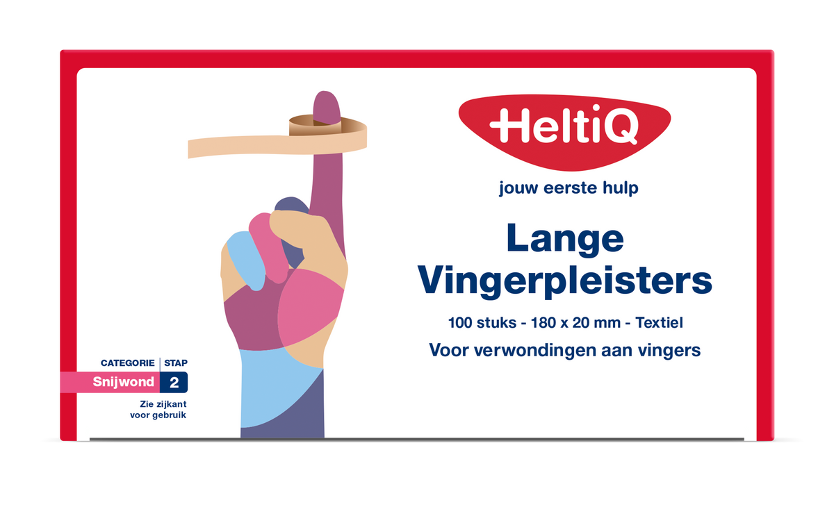 Heltiq Vingerpleister lang textiel 180 x 20mm 100.00 Stuks