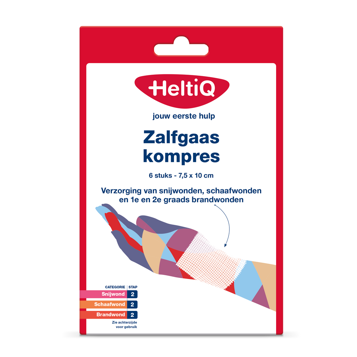 Heltiq Zalfgaaskompres 7.5 x 10cm 6.00 Stuks
