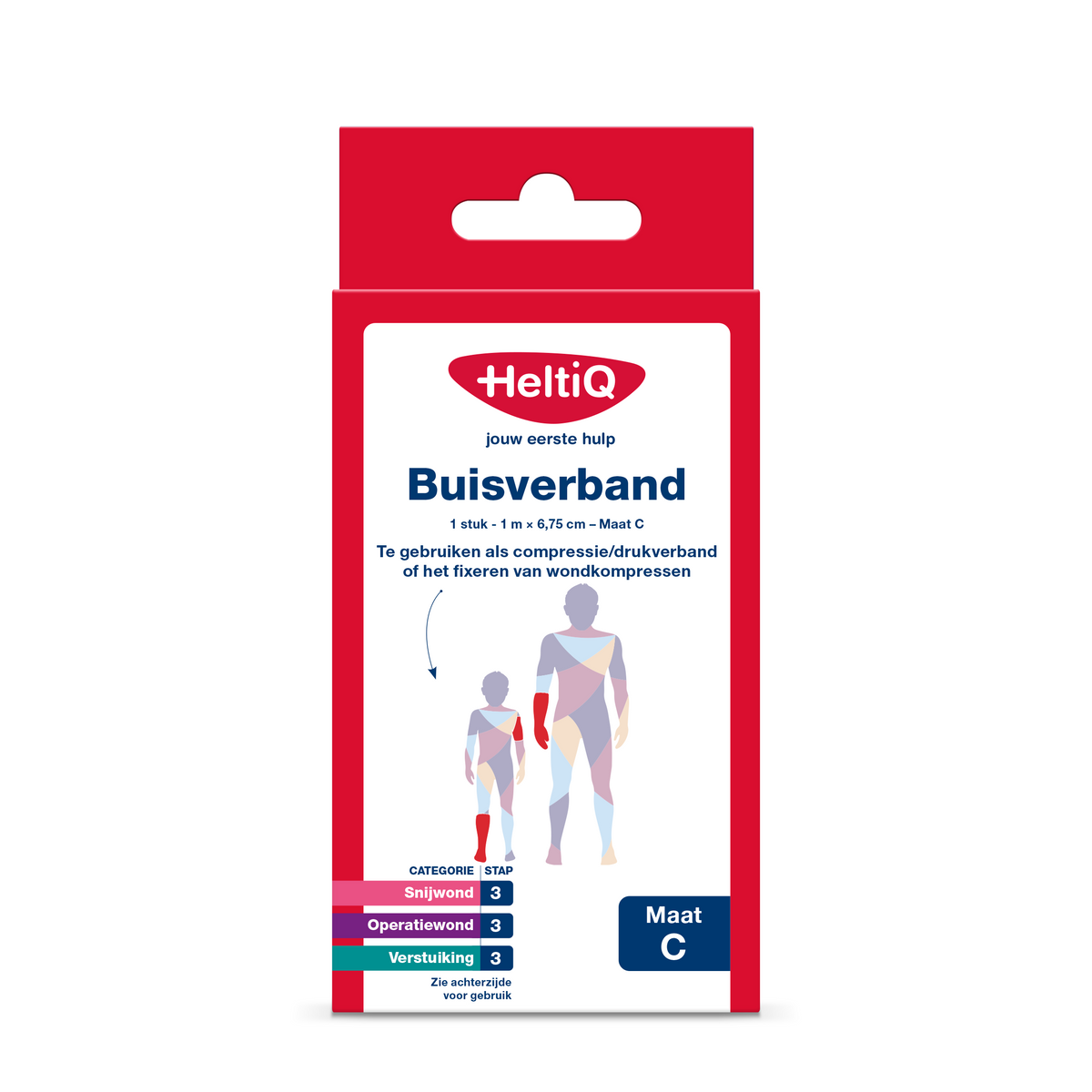 Heltiq Buisverband 1m x 6.75cm maat C 1.00 Stuks