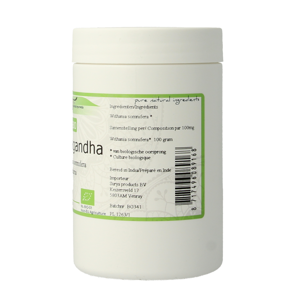 Surya Ashwagandha churna bio 100.00 Gram