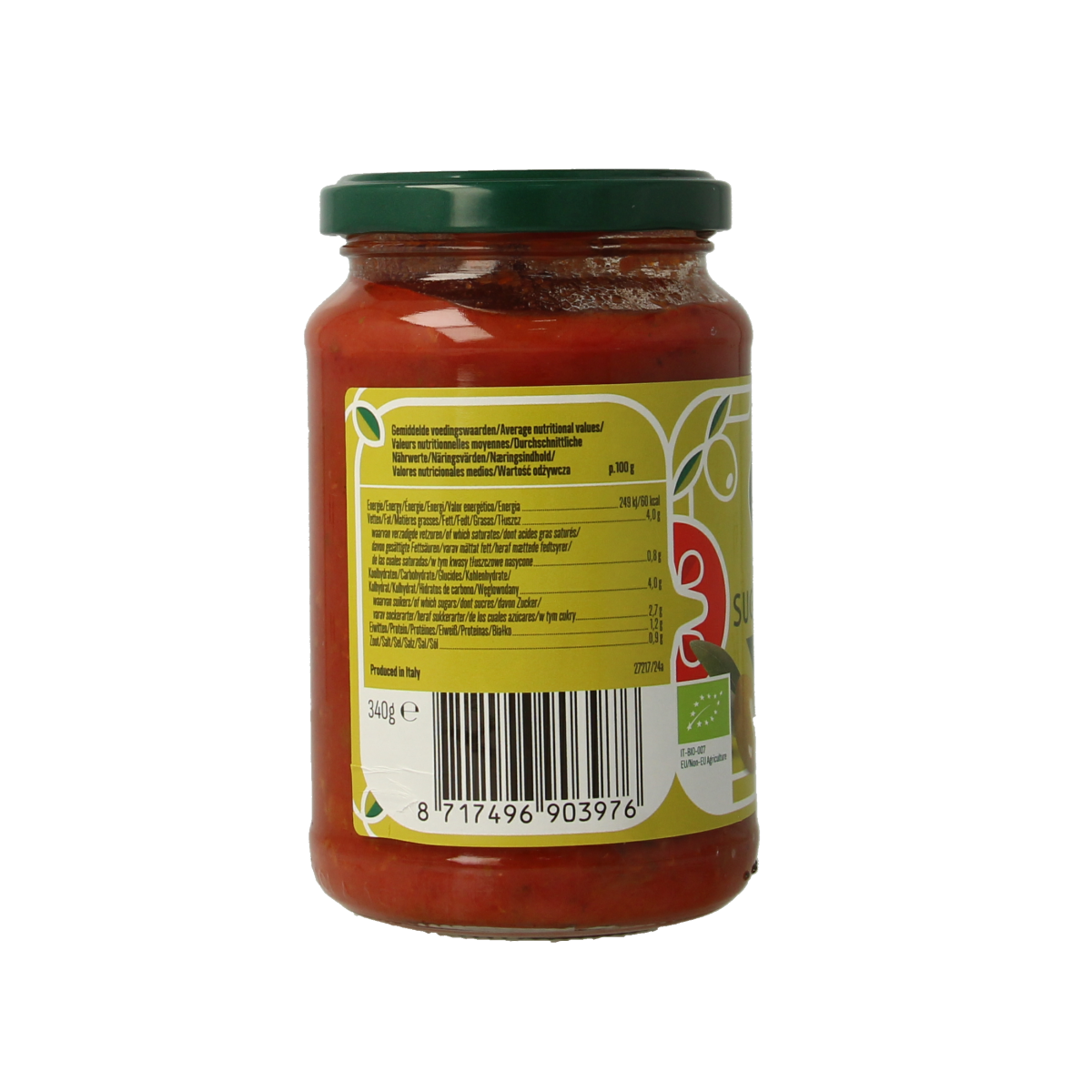 Bioidea Pastasaus olijven bio 340.00 Gram