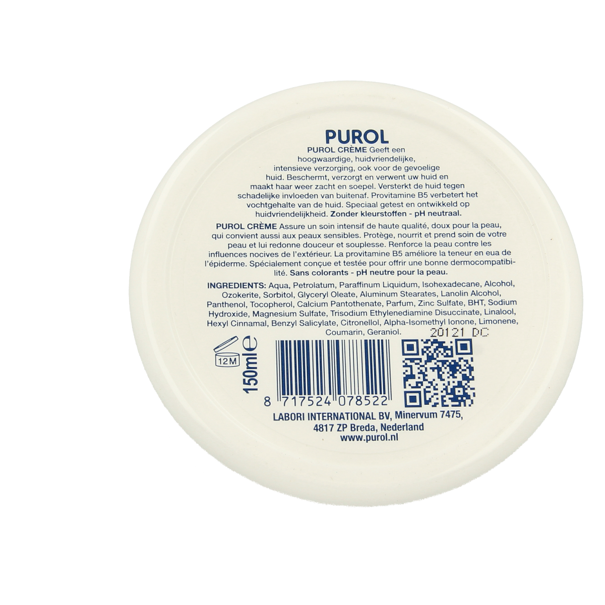 Purol Creme pot 150.00 Milliliter
