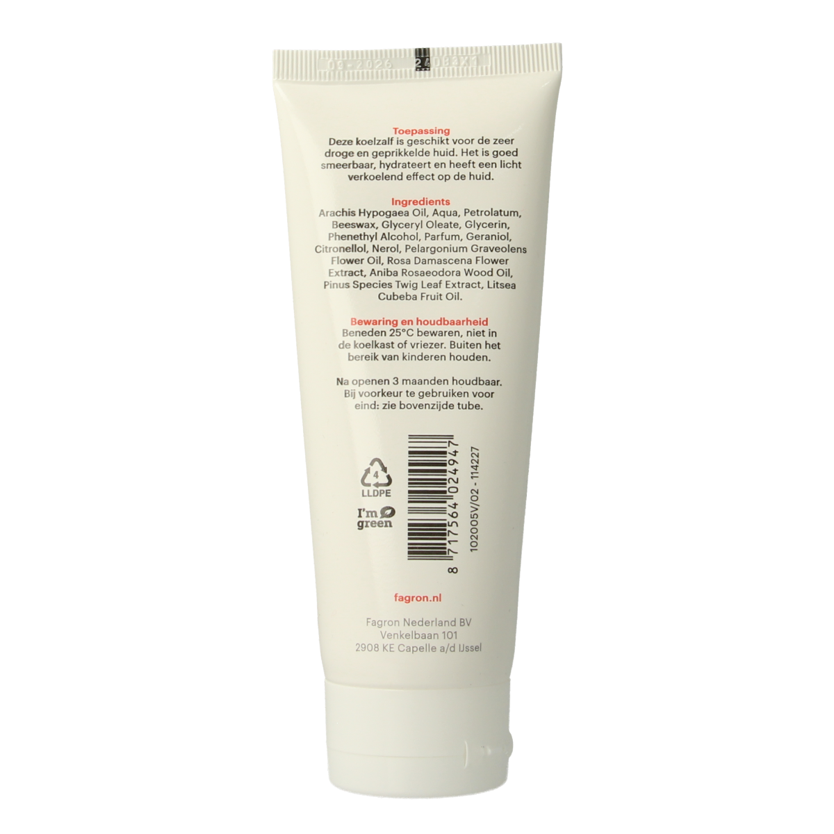 Fagron Koelzalf met 20% vaseline 100.00 Gram