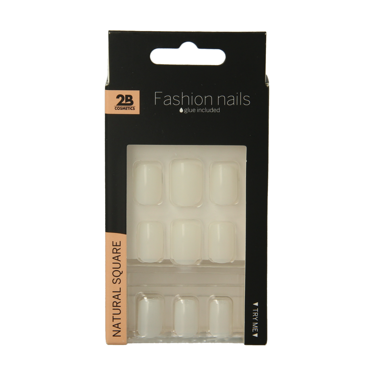 2B Nails natural square 24.00 Stuks
