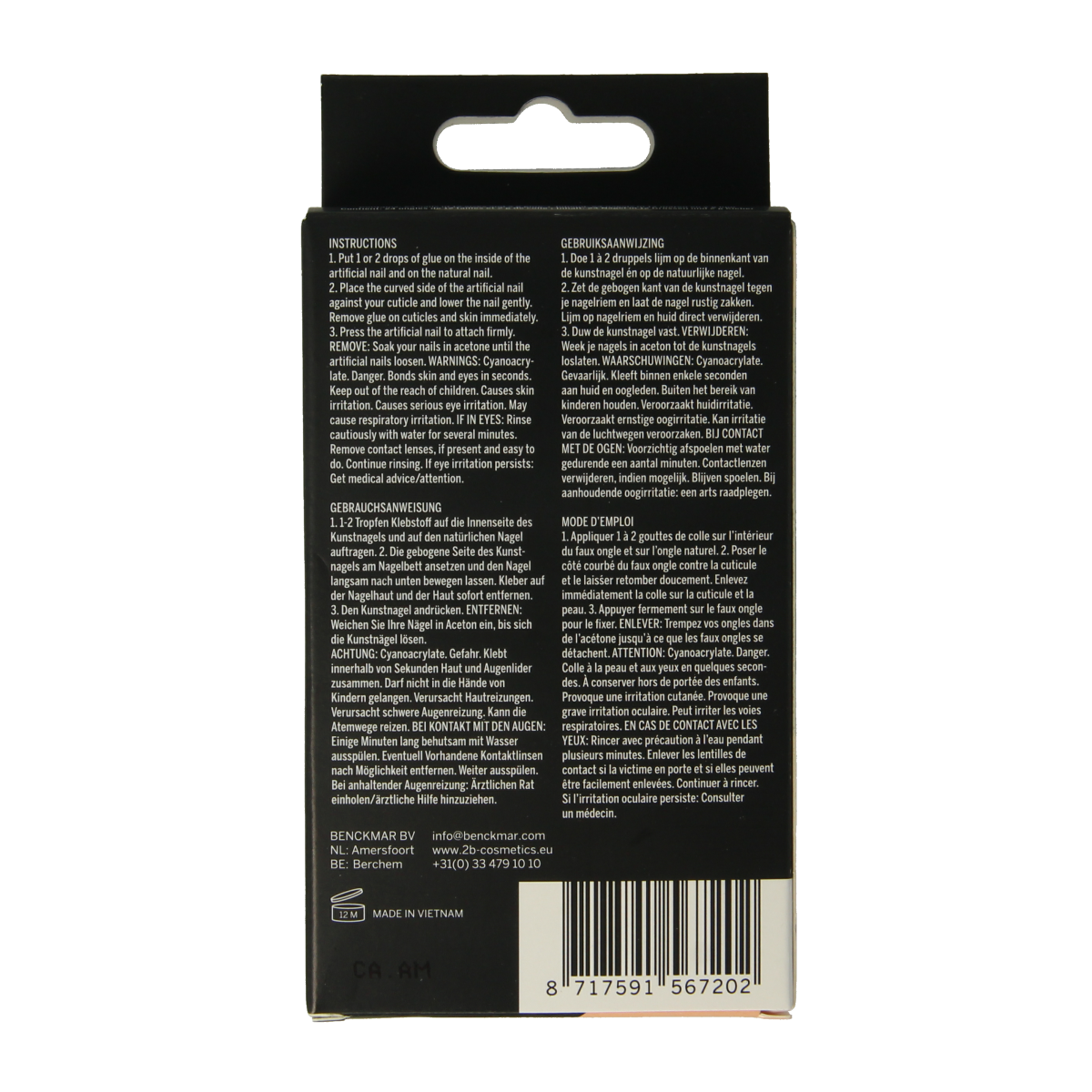2B Nails natural square 24.00 Stuks