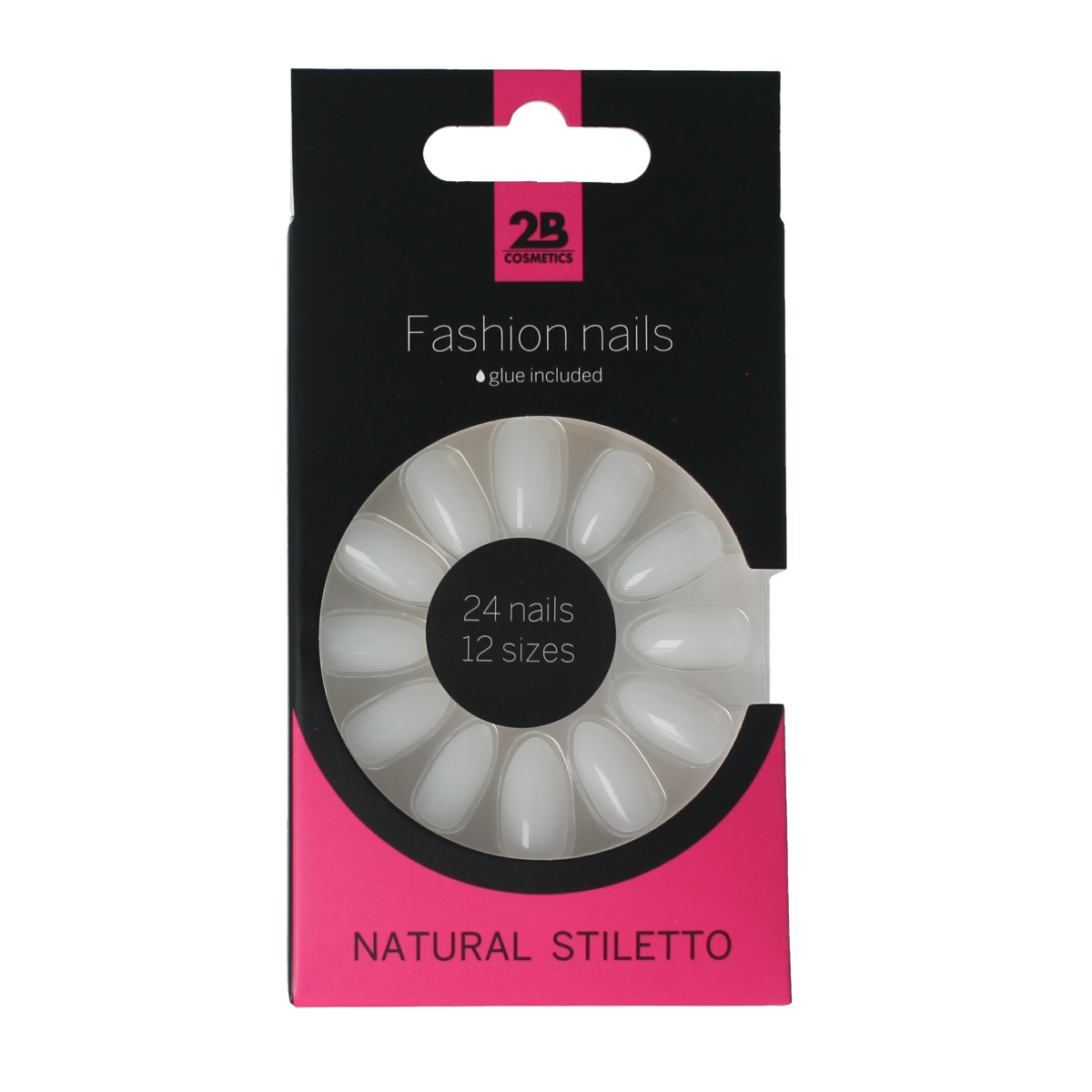 2B Nails natural stiletto 24.00 Stuks