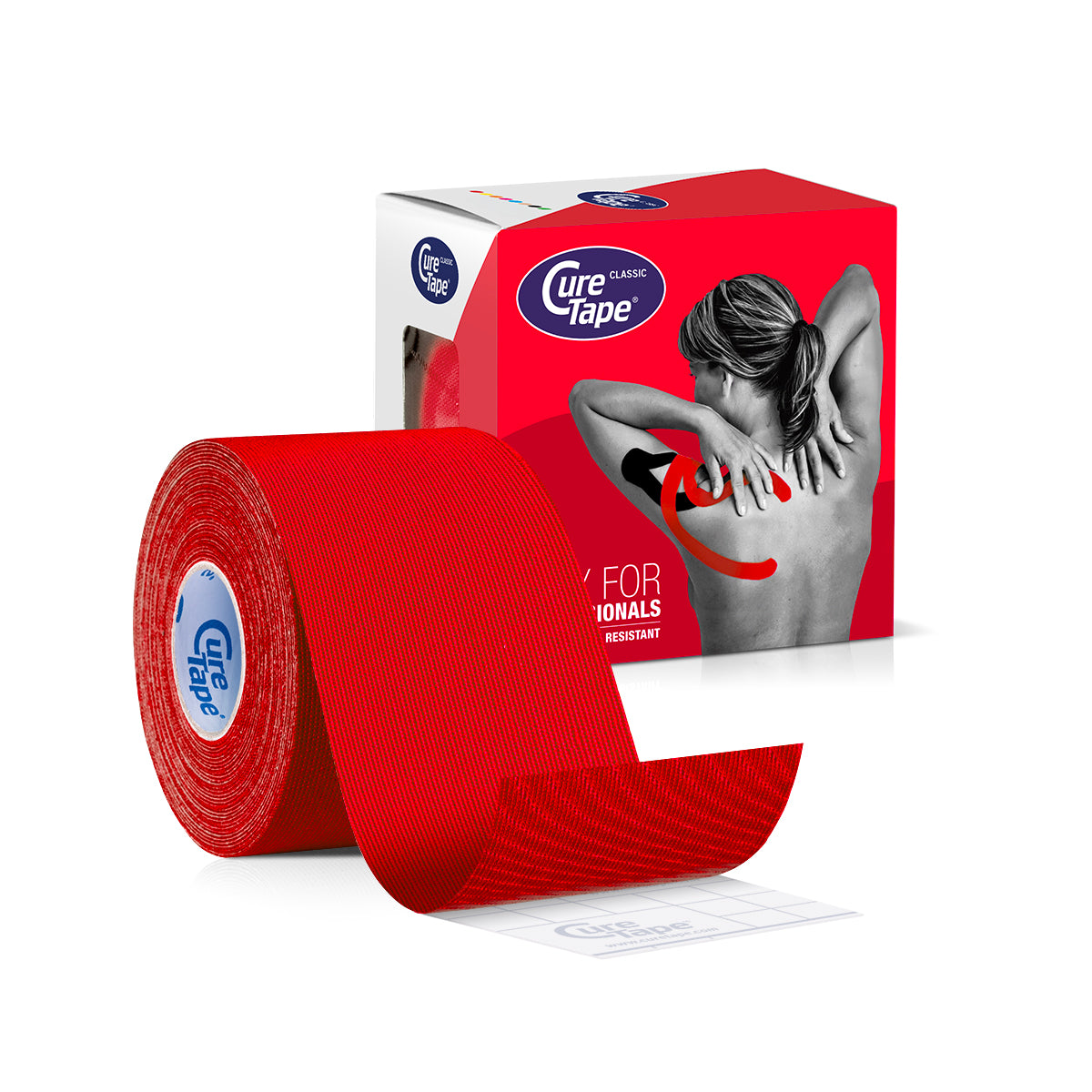 Cure Tape Kinesiotape rood 5cm x 5m 1.00 Stuks
