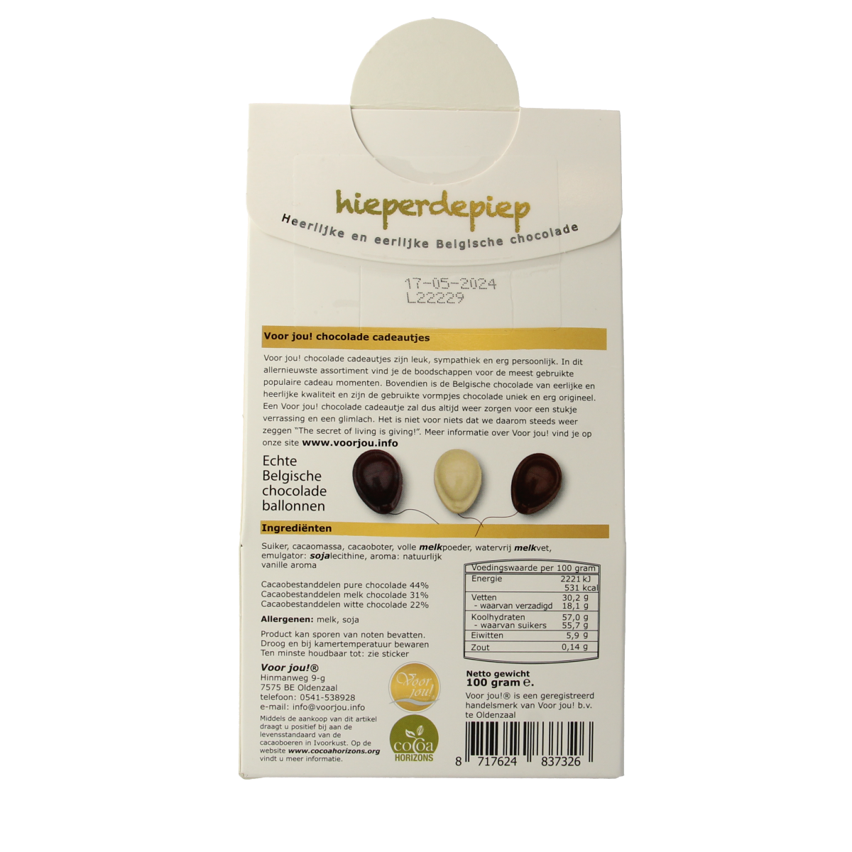 Voor Jou! Cadeau doos hieperdepiep 2 100.00 Gram