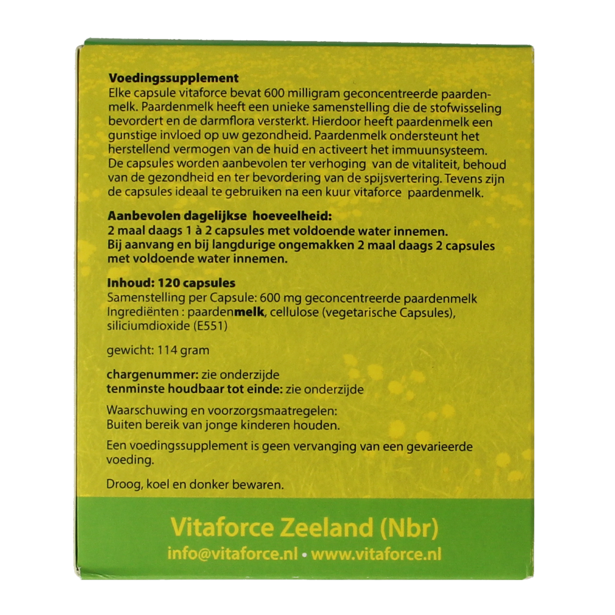 Vitaforce Paardenmelk capsules 120.00 Capsules
