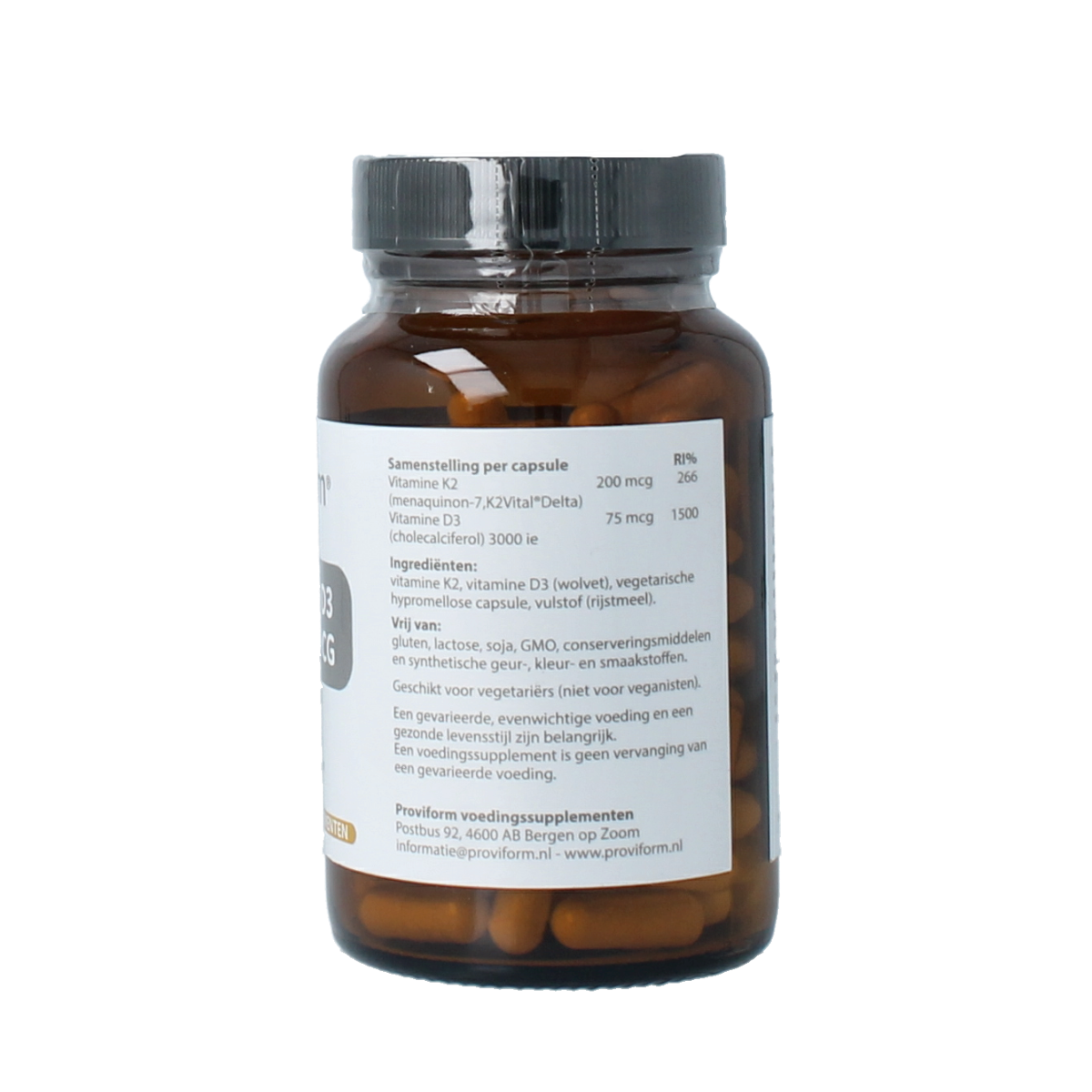 Proviform Vitamine K2 200mcg & D3 75mcg 120.00 Vegetarische capsules